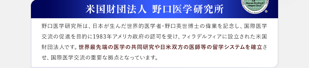 米国財団法人 野口医学研究所